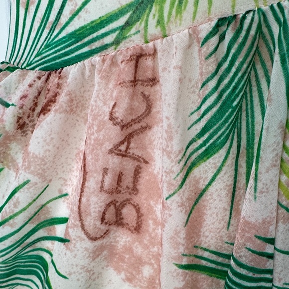 Betsey Johnson Tropical Green Pink Hi-Low Racerback Swim Cover-up Dress Size L - Picture 8 of 15